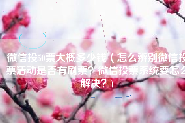 微信投50票大概多少钱（怎么辨别微信投票活动是否有刷票？微信投票系统要怎么解决？)