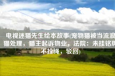 电视迷猫先生绘本故事(宠物猫被当流浪猫处理，猫主起诉物业，法院：未挂铭牌不拴绳，驳回)