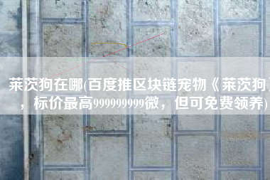 莱茨狗在哪(百度推区块链宠物《莱茨狗》，标价最高999999999微，但可免费领养)