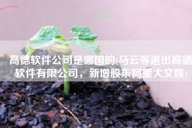 高德软件公司是哪国的(马云等退出高德软件有限公司，新增股东阿里大文娱)