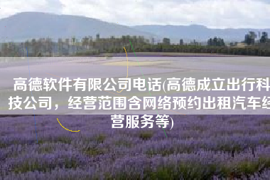 高德软件有限公司电话(高德成立出行科技公司，经营范围含网络预约出租汽车经营服务等)