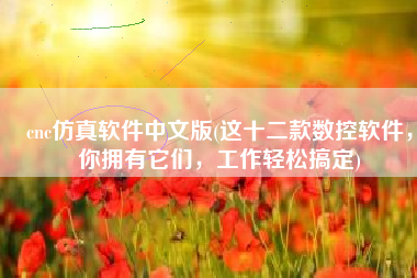 cnc仿真软件中文版(这十二款数控软件，你拥有它们，工作轻松搞定)
