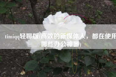 timiqq轻聊版(高效的新媒体人，都在使用哪些办公神器)