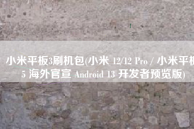 小米平板3刷机包(小米 12/12 Pro / 小米平板 5 海外官宣 Android 13 开发者预览版)