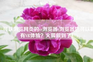 可以浏览网页的vr浏览器(浏览器也可以拥有VR体验？火狐做到了！)