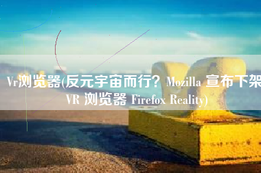 Vr浏览器(反元宇宙而行？Mozilla 宣布下架 VR 浏览器 Firefox Reality)