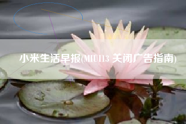 小米生活早报(MIUI13 关闭广告指南)