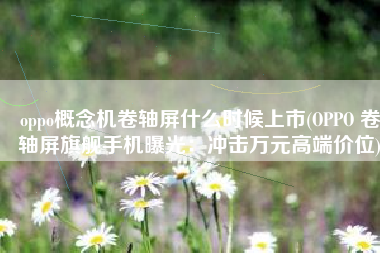 oppo概念机卷轴屏什么时候上市(OPPO 卷轴屏旗舰手机曝光：冲击万元高端价位)