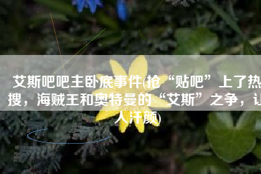 艾斯吧吧主卧底事件(抢“贴吧”上了热搜，海贼王和奥特曼的“艾斯”之争，让人汗颜)