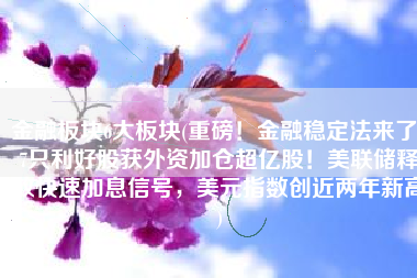 金融板块6大板块(重磅！金融稳定法来了，7只利好股获外资加仓超亿股！美联储释放快速加息信号，美元指数创近两年新高)