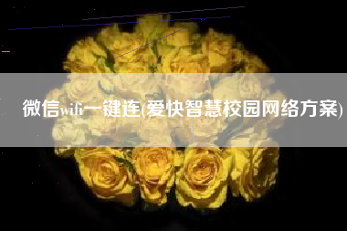 微信wifi一键连(爱快智慧校园网络方案)