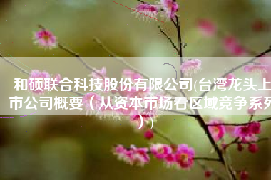 和硕联合科技股份有限公司(台湾龙头上市公司概要（从资本市场看区域竞争系列）)