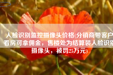 人脸识别监控摄像头价格(分销商带客户看房可拿佣金，售楼处为结算装人脸识别摄像头，被罚25万元)