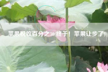 苹果税收百分之30(终于！苹果让步了)