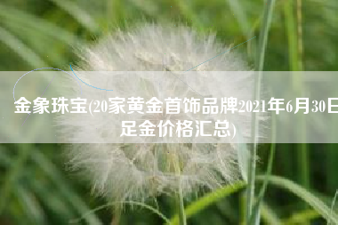 金象珠宝(20家黄金首饰品牌2021年6月30日足金价格汇总)