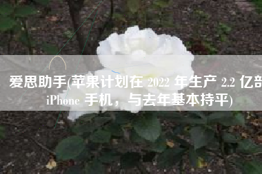爱思助手(苹果计划在 2022 年生产 2.2 亿部 iPhone 手机，与去年基本持平)