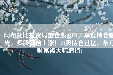 阿布扎比投资局重仓股(QFII二季度持仓曝光，多股翻倍上涨！24股持仓过亿，东方财富被大幅增持)