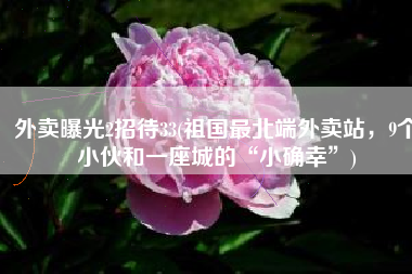 外卖曝光2招待33(祖国最北端外卖站，9个小伙和一座城的“小确幸”)