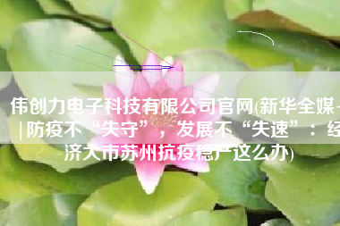 伟创力电子科技有限公司官网(新华全媒+|防疫不“失守”，发展不“失速”：经济大市苏州抗疫稳产这么办)