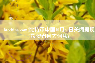 btcchina com(比特币中国10月30日关闭提现 投资者何去何从)