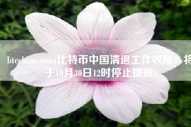 btcchina.com(比特币中国清退工作收尾：将于10月30日12时停止提现)