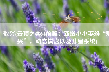 敖兴(云顶之弈S4前瞻：新增小小英雄“敖兴”，动态棋盘以及升星系统)