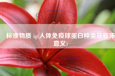 标准物质 ig(人体免疫球蛋白种类及临床意义)