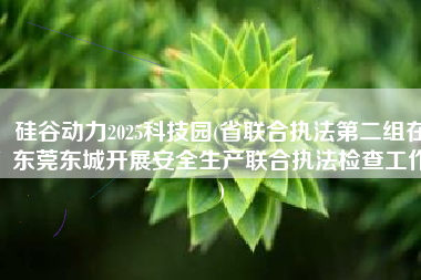 硅谷动力2025科技园(省联合执法第二组在东莞东城开展安全生产联合执法检查工作)