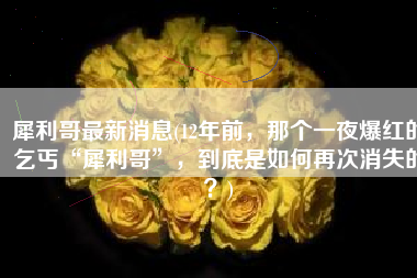 犀利哥最新消息(12年前，那个一夜爆红的乞丐“犀利哥”，到底是如何再次消失的？)