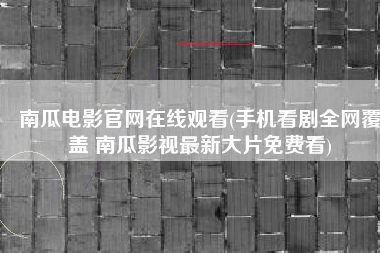 南瓜电影官网在线观看(手机看剧全网覆盖 南瓜影视最新大片免费看)