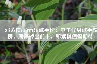 邓紫棋(QQ音乐歌手榜：中生代男歌手霸榜，周深掉出前十，邓紫棋值得期待)
