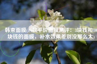 韩束面膜(14款平价面膜测评：3块钱和10块钱的面膜，补水效果差别没那么大)