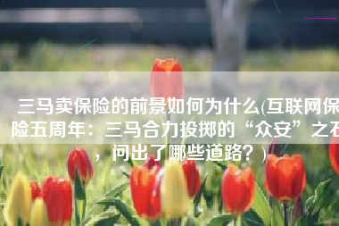 三马卖保险的前景如何为什么(互联网保险五周年：三马合力投掷的“众安”之石，问出了哪些道路？)