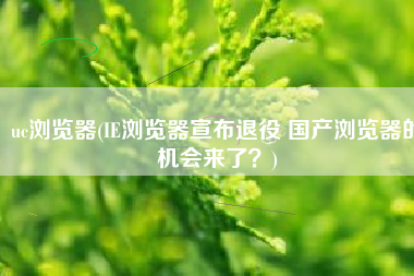 uc浏览器(IE浏览器宣布退役 国产浏览器的机会来了？)