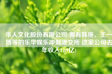 华人文化股份有限公司(拥有韩庚、王一博等的乐华娱乐冲刺港交所 这家公司去年收入12.9亿)