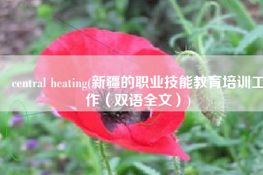 central heating(新疆的职业技能教育培训工作（双语全文）)