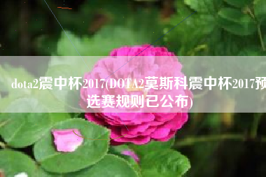 dota2震中杯2017(DOTA2莫斯科震中杯2017预选赛规则已公布)