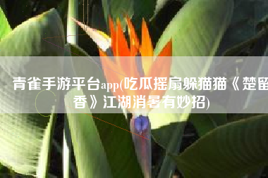 青雀手游平台app(吃瓜摇扇躲猫猫《楚留香》江湖消暑有妙招)