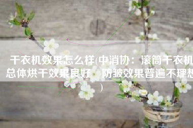 干衣机效果怎么样(中消协：滚筒干衣机总体烘干效果良好 防皱效果普遍不理想)