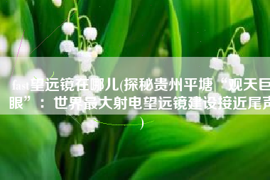 fast望远镜在哪儿(探秘贵州平塘“观天巨眼”：世界最大射电望远镜建设接近尾声)