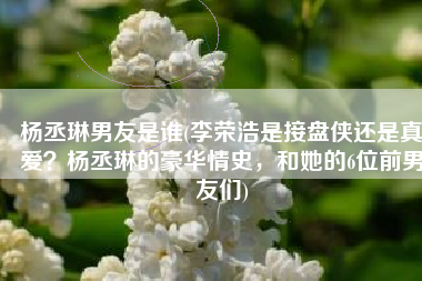 杨丞琳男友是谁(李荣浩是接盘侠还是真爱？杨丞琳的豪华情史，和她的6位前男友们)