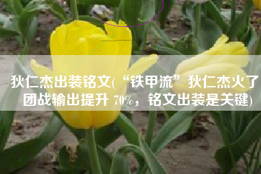 狄仁杰出装铭文(“铁甲流”狄仁杰火了，团战输出提升 70%，铭文出装是关键)