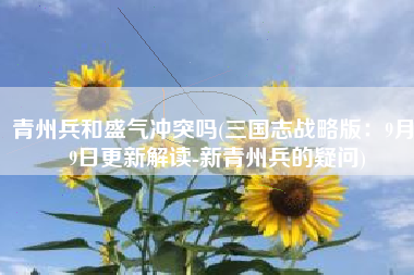 青州兵和盛气冲突吗(三国志战略版：9月29日更新解读-新青州兵的疑问)