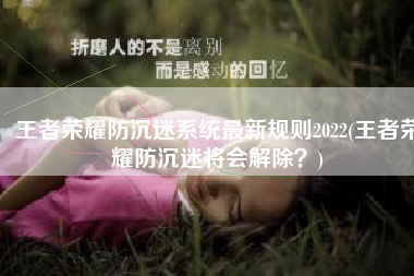 王者荣耀防沉迷系统最新规则2022(王者荣耀防沉迷将会解除？)