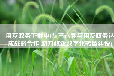用友政务下载中心(三六零与用友政务达成战略合作 助力政企数字化转型建设)