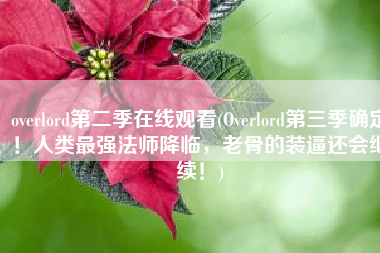 overlord第二季在线观看(Overlord第三季确定！人类最强法师降临，老骨的装逼还会继续！)