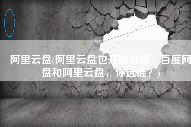 阿里云盘(阿里云盘也开始收费，百度网盘和阿里云盘，你选谁？)