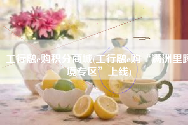 工行融e购积分商城(工行融e购“满洲里跨境专区”上线)
