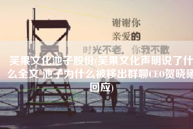 笑果文化池子股份(笑果文化声明说了什么全文 池子为什么被移出群聊CEO贺晓曦回应)