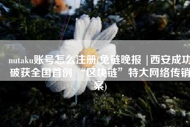 nutaku账号怎么注册(兔链晚报 |西安成功破获全国首例 “区块链”特大网络传销案)